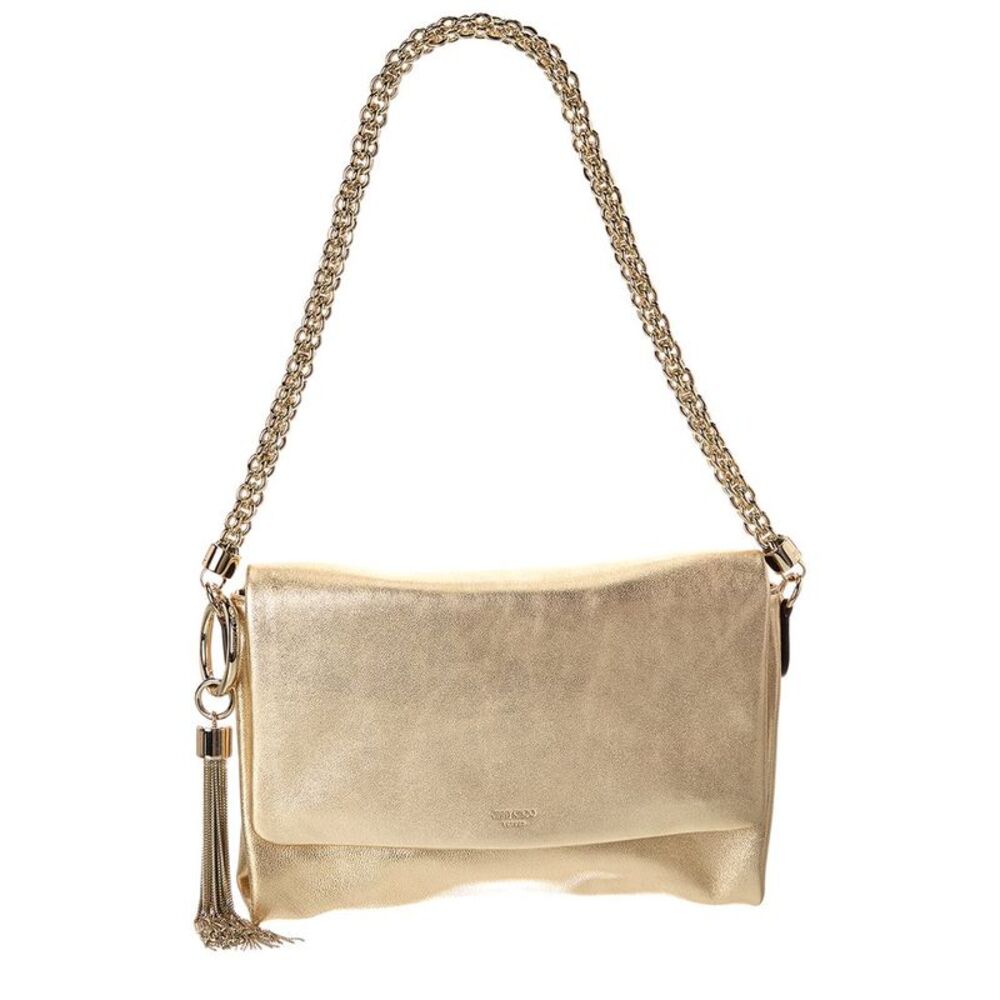 Jimmy Choo Callie Flap Leather Shoulder Bag, Gold